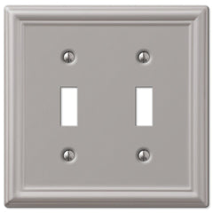 Chelsea Brushed Nickel Steel - 2 Toggle Wallplate