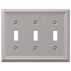 Chelsea Brushed Nickel Steel - 3 Toggle Wallplate
