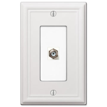 Chelsea White Steel - 1 Cable Jack Wallplate - Wallplate Warehouse 149CXW 070686582923 Cable Jacks