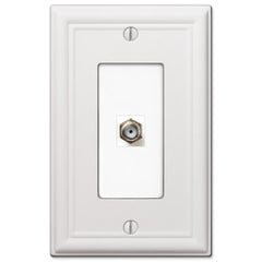 Chelsea White Steel - 1 Cable Jack Wallplate