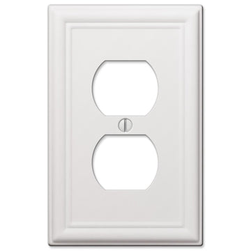 Chelsea White Steel - 1 Duplex Outlet Wallplate - Wallplate Warehouse 149DW 070686582817 1 Duplex
