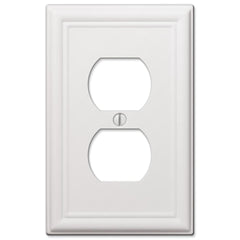 Chelsea White Steel - 1 Duplex Outlet Wallplate