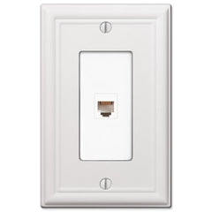 Chelsea White Steel - 1 Phone Jack Wallplate