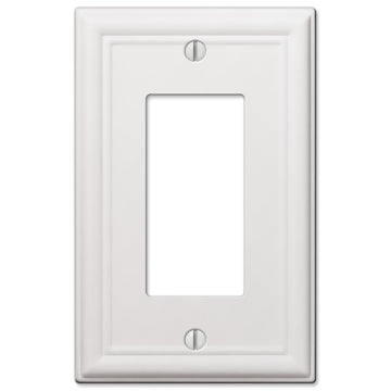 Chelsea White Steel - 1 Rocker Wallplate - Wallplate Warehouse 149RW 070686582855 1 Rocker