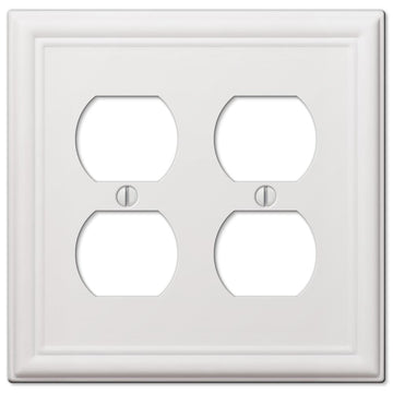 Chelsea White Steel - 2 Duplex Outlet Wallplate - Wallplate Warehouse 149DDW 070686582824 2 Duplex
