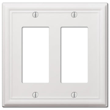 Chelsea White Steel - 2 Rocker Wallplate - Wallplate Warehouse 149RRW 070686582862 2 Rocker