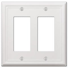 Chelsea White Steel - 2 Rocker Wallplate