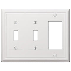 Chelsea White Steel - 2 Toggle/ 1 Rocker Wallplate