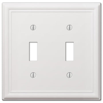 Chelsea White Steel - 2 Toggle Wallplate - Wallplate Warehouse 149TTW 070686582787 2 Toggle