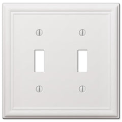 Chelsea White Steel - 2 Toggle Wallplate