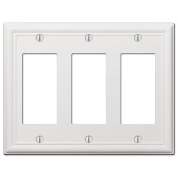 Chelsea White Steel - 3 Rocker Wallplate - Wallplate Warehouse 149RRRW 070686582879 3 Rocker