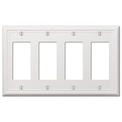 Chelsea White Steel - 4 Rocker Wallplate