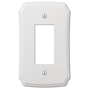 Classic White Plastic - 1 Rocker Wallplate - Wallplate Warehouse 37R 070686570913 1 Rocker