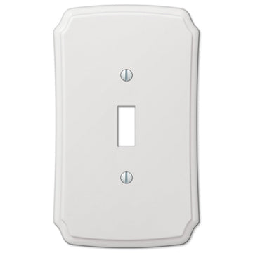 Classic White Plastic - 1 Toggle Wallplate - Wallplate Warehouse 37T 070686162392 1 Toggle