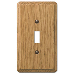 Contemporary Light Oak Wood - 1 Toggle Wallplate