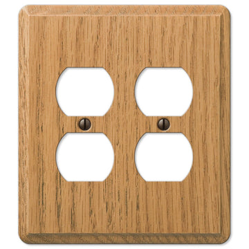 Contemporary Light Oak Wood - 2 Duplex Wallplate - Wallplate Warehouse 901DDL 070686576847 2 Duplex