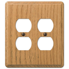 Contemporary Light Oak Wood - 2 Duplex Wallplate
