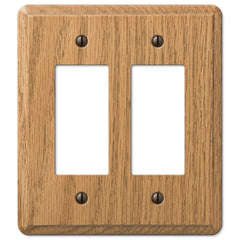 Contemporary Light Oak Wood - 2 Rocker Wallplate