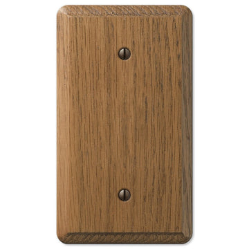 Contemporary Medium Oak Wood - 1 Blank Wallplate - Wallplate Warehouse 901B 070686576786 1 Blank