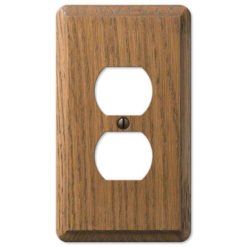 Contemporary Medium Oak Wood - 1 Duplex Wallplate - Wallplate Warehouse 901D 070686576700 1 Duplex