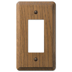 Contemporary Medium Oak Wood - 1 Rocker Wallplate