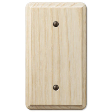 Contemporary Unfinished Ash Wood - 1 Blank Wallplate - Wallplate Warehouse 401B 070686577042 1 Blank