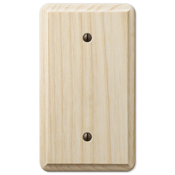 Contemporary Unfinished Ash Wood - 1 Blank Wallplate - Wallplate Warehouse 401B 070686577042 1 Blank
