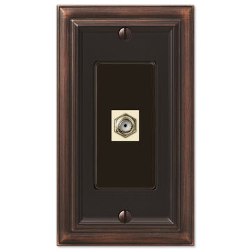 Continental Aged Bronze Cast - 1 Cable Jack Wallplate - Wallplate Warehouse 94CXVB 070686581797 Cable Jacks