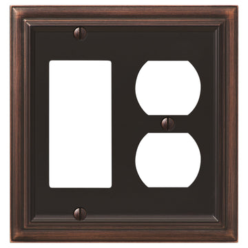 Continental Aged Bronze Cast - 1 Rocker / 1 Duplex Wallplate - Wallplate Warehouse 94RDVB - B 070686020739 1 Rocker / 1 Duplex