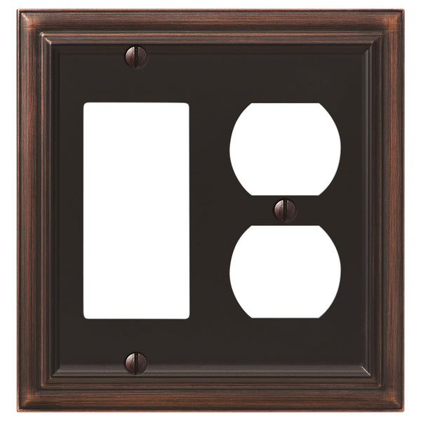 Continental Aged Bronze Cast - 1 Rocker / 1 Duplex Wallplate - Wallplate Warehouse 94RDVB - B 070686020739 1 Rocker / 1 Duplex
