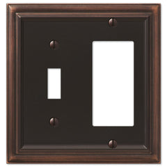 Continental Aged Bronze Cast - 1 Toggle / 1 Rocker Wallplate
