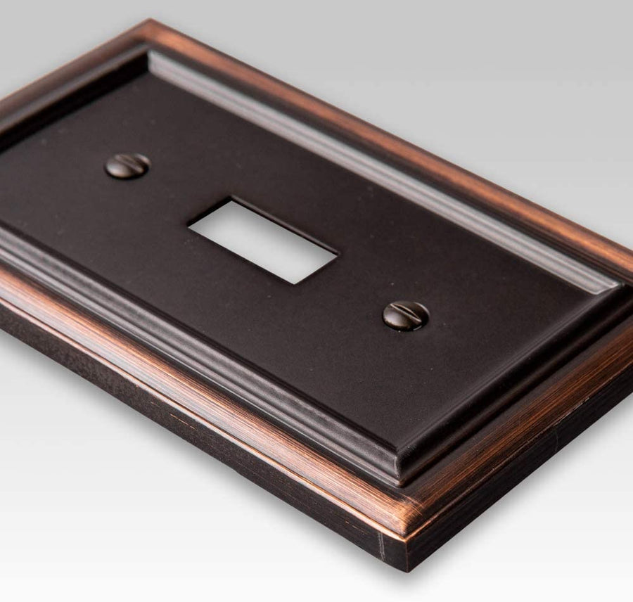 Continental Aged Bronze Cast - 1 Toggle Wallplate - Wallplate Warehouse 94TVB 070686569238 1 Toggle
