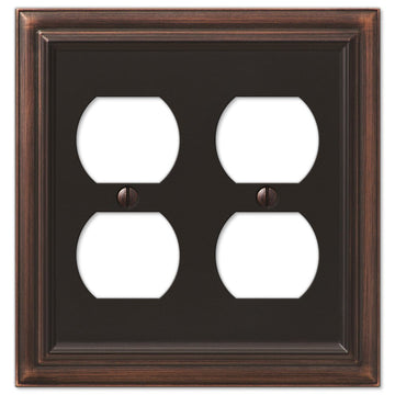 Continental Aged Bronze Cast - 2 Duplex Wallplate - Wallplate Warehouse 94DDVB 070686572818 2 Duplex