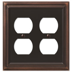 Continental Aged Bronze Cast - 2 Duplex Wallplate