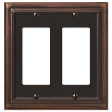 Continental Aged Bronze Cast - 2 Rocker Wallplate - Wallplate Warehouse 94RRVB 070686572801 2 Rocker