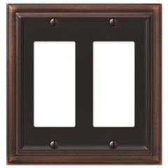 Continental Aged Bronze Cast - 2 Rocker Wallplate