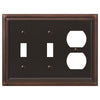 Continental Aged Bronze Cast - 2 Toggle / 1 Duplex Wallplate - Wallplate Warehouse 94TTDVB - B 070686020746 2 Toggle / 1 Duplex