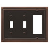 Continental Aged Bronze Cast - 2 Toggle / 1 Rocker Wallplate - Wallplate Warehouse 94TTRVB - B 070686020753 2 Toggle / 1 Rocker
