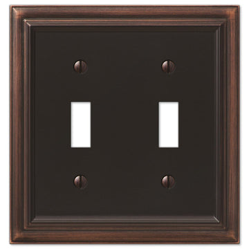 Continental Aged Bronze Cast - 2 Toggle Wallplate - Wallplate Warehouse 94TTVB 070686569221 2 Toggle