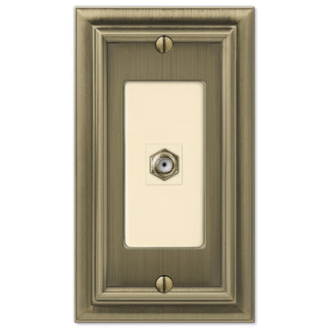 Continental Brushed Brass Cast - 1 Cable Jack Wallplate - Wallplate Warehouse 94CXBB 070686581773 Cable Jacks