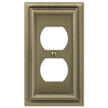 Continental Brushed Brass Cast - 1 Duplex Wallplate - Wallplate Warehouse 94DBB 070686555613 1 Duplex