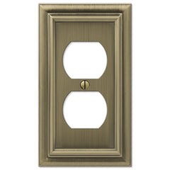 Continental Brushed Brass Cast - 1 Duplex Wallplate