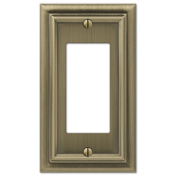 Continental Brushed Brass Cast - 1 Rocker Wallplate - Wallplate Warehouse 94RBB 070686555620 1 Rocker