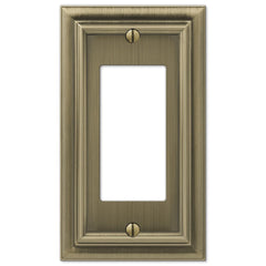 Continental Brushed Brass Cast - 1 Rocker Wallplate