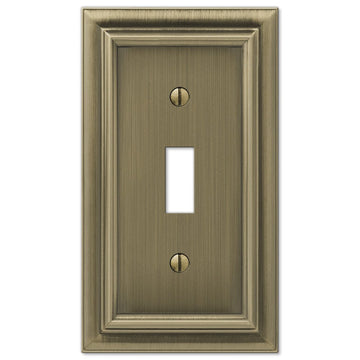 Continental Brushed Brass Cast - 1 Toggle Wallplate - Wallplate Warehouse 94TBB 070686555606 1 Toggle