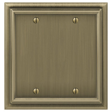 Continental Brushed Brass Cast - 2 Blank Wallplate - Wallplate Warehouse 94BBBB - B 070686020647 2 Blank