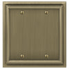 Continental Brushed Brass Cast - 2 Blank Wallplate - Wallplate Warehouse 94BBBB - B 070686020647 2 Blank
