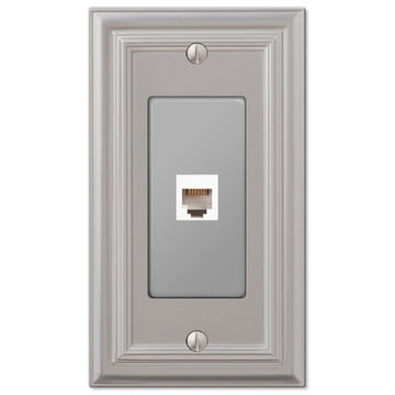 Continental Satin Nickel Cast - 1 Phone Jack Wallplate - Wallplate Warehouse 94PHN 070686581827 Phone Jacks