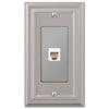 Continental Satin Nickel Cast - 1 Phone Jack Wallplate - Wallplate Warehouse 94PHN 070686581827 Phone Jacks