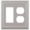 Continental Satin Nickel Cast - 1 Rocker / 1 Duplex Wallplate - Wallplate Warehouse 94RDN - B 070686020692 1 Rocker / 1 Duplex